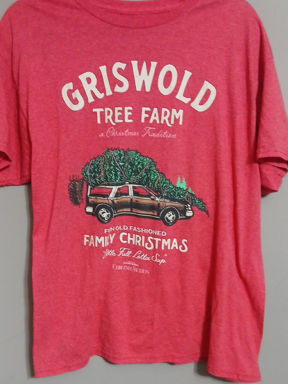 Christmas Vacation Griswold Tree Farm Red Graphic Short Sleeve Tee